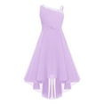 thumbnail image 1 of Yartina Kid Girls Chiffon Junior Bridesmaid Dress One Shoulder Wedding Flower Girls Dress Hi-Lo Lavender 10, 1 of 7