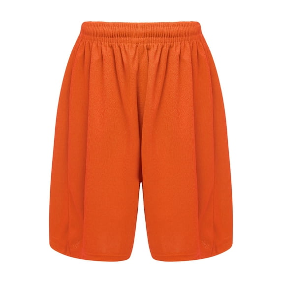 Yartina Kids Basketball Mesh Shorts Boys Sport Knee Length Bottoms Inner Drawstring Booty Shorts Gym Orange 28