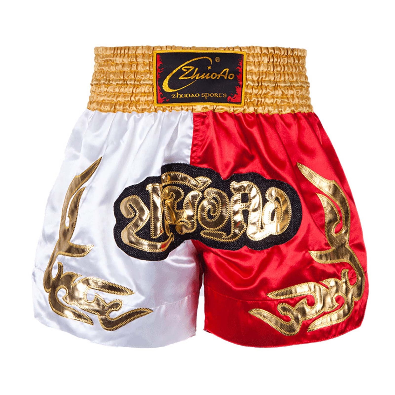 Red and Yellow Abstract Optical illusion Muay Thai Boxing Shorts main image 1