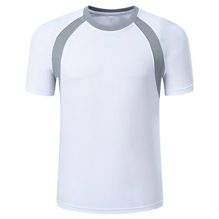 Yartina Kids Boys Football Soccer Jerseys Shirt Active Performance Short Sleeve Workout Sport Tops White 2XL
