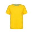 thumbnail image 1 of Yartina Kids Boys Girls Crewneck Short Sleeve Loose Casual Sports T-Shirt Athletic Running Undershirt Yellow 120, 1 of 7