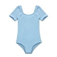thumbnail image 1 of Yartina Kids Girls Cotton Short Sleeves Ballet Dance Leotard Dress Gymnastic Blue 3, 1 of 7