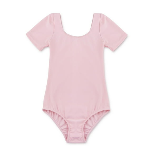 Yartina Kids Girls Cotton Short Sleeves Ballet Dance Leotard Dress Gymnastic Pink 3