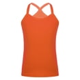 thumbnail image 1 of Yartina Kids Girls Dance Tank Tops Spaghetti Strap Camis Racerback Camisole Undershirts for Gymnastic Orange 150, 1 of 5