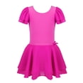 thumbnail image 1 of Yartina Kids Girls' Flutter Sleeve Skirted Ballet Leotard Rose S, 1 of 7