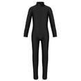 thumbnail image 1 of Yartina Kids Girls Long Sleeves Ballet Dancewear Unitard Full Body Gymnastics Leotard Black L, 1 of 7