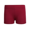 thumbnail image 1 of Yartina Kids Girls Low Waist Athletic Dance Shorts Gym Gymnastics Yoga Workout Activewear Burgundy 16, 1 of 5