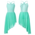 thumbnail image 1 of Yartina Girls Mesh Splice Sleeveless Lyrical Chiffon Irregular Ballet Dance Dress Modern Mint Green XL, 1 of 5