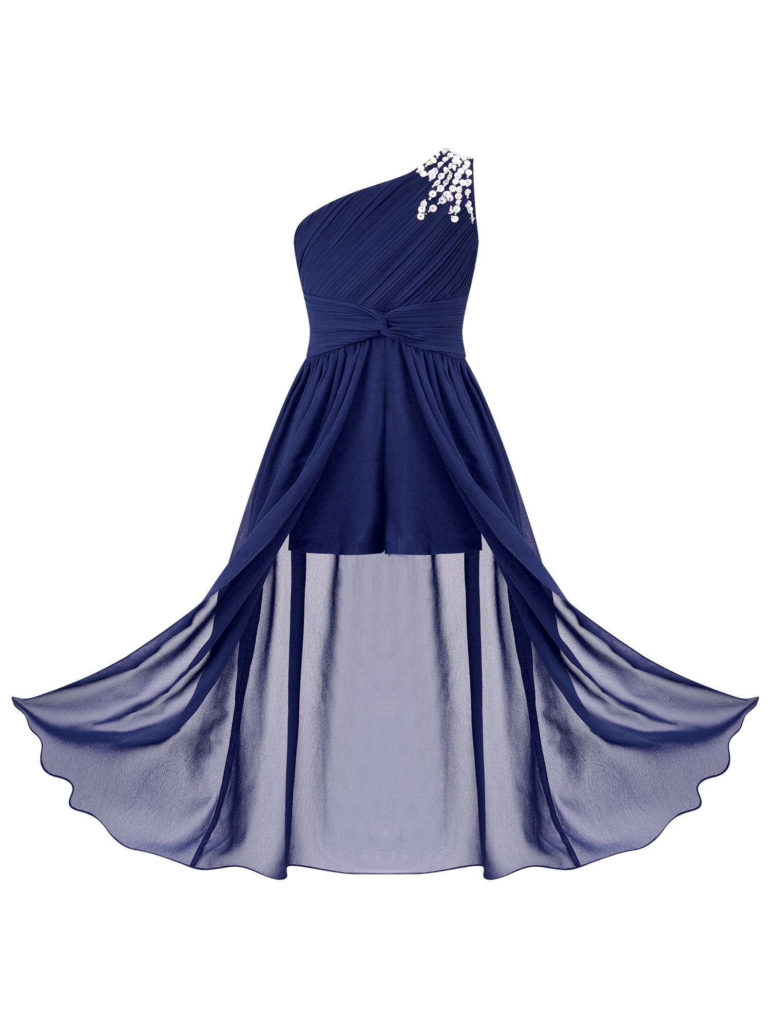 navy blue dress short in front long in back Custom-made Navy Lace Applique A-Line high low dress formal with High-Low Hemline and Short Front and Long Back for Elegant Homecoming and Evening