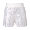 thumbnail image 1 of Yartina Kids Girls Sequins Dance Shorts Hip Hop Jazz Dance Performance Costume Athletic Sports Gym Silver M, 1 of 7