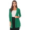 thumbnail image 1 of Yartina Long Plus Size Cardigans for Women Lightweight Open Front Cardigan Solid Chiffon Outerwear Green 4XL, 1 of 6