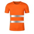 thumbnail image 1 of Yartina Men High Visibility Safety Construction Work T-Shirts Hi Vis Short Sleeve Cycling Reflective Orange 3XL, 1 of 5
