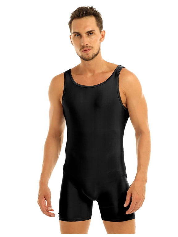 Men's Wrestling Singlets Bodysuit Slim Fit Sport Leotard Jumpsuits Athletic Sleeveless Tank Black XXL