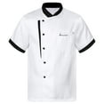 thumbnail image 1 of Yartina Unisex Men Women Short Sleeve Chef Jacket Cooking Coats Canteen Hotel Restaurant Work Uniform White L, 1 of 7