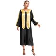 thumbnail image 1 of Yartina Women Choir Robe Graduation Gown Long Sleeve Maxi Robe Pulpit Robe Preacher Robe Black M, 1 of 7