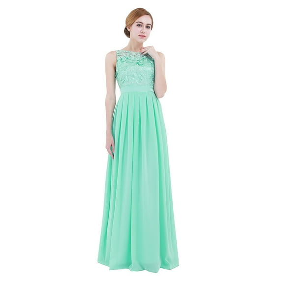 Yartina Women Floral Lace Bridesmaid Maxi Long Dress Formal Wedding Evening Party Prom Gown Turquoise 2