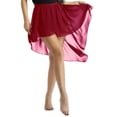 thumbnail image 1 of Yartina Women's Ladies Sheer Chiffon Ballet Dance Skirt Asymmetrical High-Low Split Skirt Dancewear Wine_Red One_Size, 1 of 6