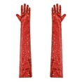 thumbnail image 1 of Yartina Womens Long Opera Party Glove Sequins 28-inch Wedding Party Accessories Sun Protection Gloves Red One Size, 1 of 7