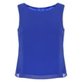 thumbnail image 1 of Yartina Womens Summer Dressy Chiffon Blouses Round Neck Sleeveless Tunic Tops Office Work Shirts Top Royal Blue L, 1 of 7