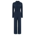 thumbnail image 1 of Yartina Work Coveralls for Women Long Sleeve Button Down Jumpsuit Rompers Mechanic Work Jumpsuit Navy Blue S, 1 of 7