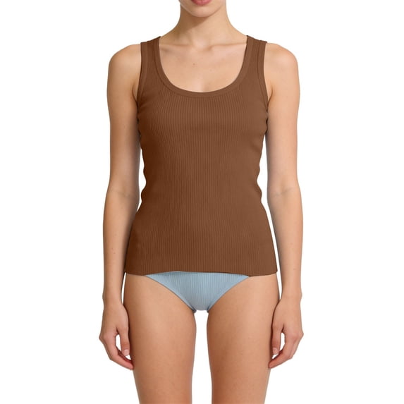 Yaruuzi Tank Tops for Women Summer Tops for Women Wide Strap Tank Tops Loose Tank Tops Work Tops Under Shirts for Women Fashion Clothing High Neck Tank Top Women's Tanks & Camis Brown M
