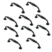 YasTant 10 Pack Cabinet Pull Handles 3-3/4 Inch (96mm) Hole Centers Matte Black Kitchen or Bathroom Cabinet Door Handles Drawer Pulls and Dresser Knobs for Cupboards Furniture Hardware