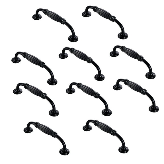 YasTant 10 Pack Cabinet Pull Handles 3-3/4 Inch (96mm) Hole Centers Matte Black Kitchen or Bathroom Cabinet Door Handles Drawer Pulls and Dresser Knobs for Cupboards Furniture Hardware