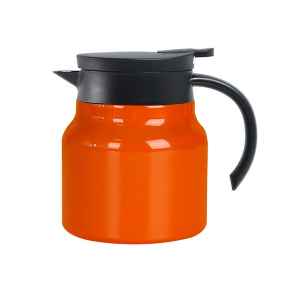 YasTant 34 Oz Thermal Coffee Carafe, Double Wall Stainless Steel Insulated Vacuum Coffee Pot Teapot for Keeping Hot, 1 Liter Beverage Dispenser with Removable Tea Filter – Orange