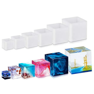 KISREL Resin Molds Silicone Kit 12pcs, Epoxy Resin Molds, Resin Mold Including Cube, Pen Container, Pyramid, Ashtray, Tray, Love, Round, Square
