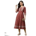 thumbnail image 1 of Yash Gallery Women's Cotton Floral Print Daily Wear Anarkali Kurta (Maroon,3XL), 1 of 5