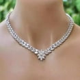 thumbnail image 1 of Yash Jewels 30Ct Natural Moissanite Marquise Cut 2 Rows Tennis Necklace in 14K White Gold Plated, 1 of 1