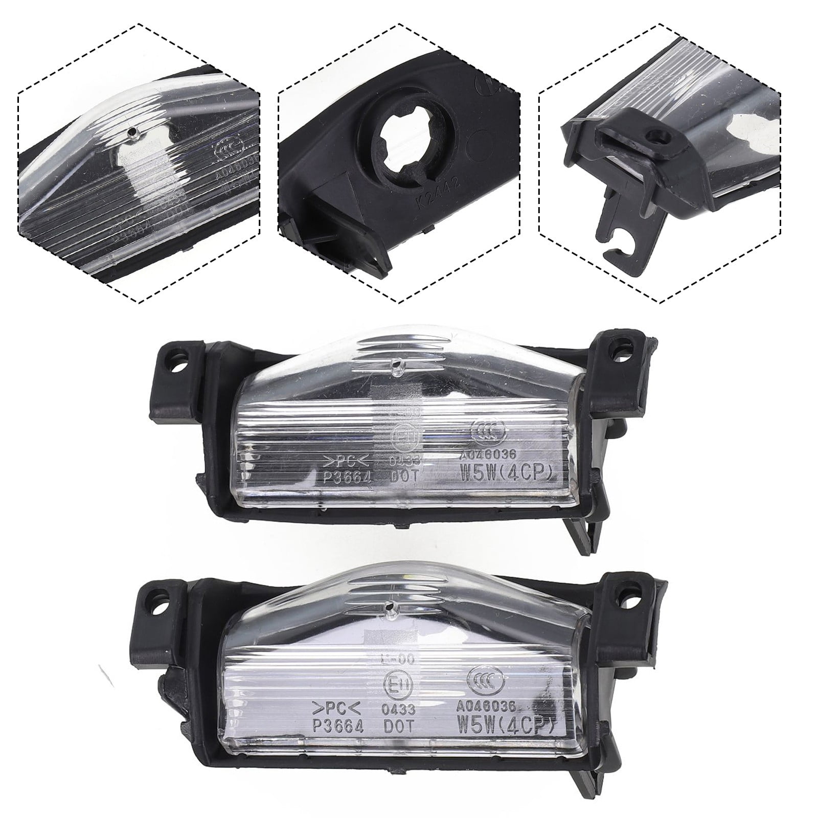 2-Pack Clear License Plate Light Lens Covers For 2009-2013 Mazda 3 & 2011-2013 Mazda 2 – BS1E-51-274E