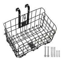 Yashili ebike Bike Basket Front/Rear Folding Bicycle Basket with Removable Liner PU Bag B regular version