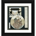 thumbnail image 1 of Yashima Gakutei 12x14 Black Ornate Wood Framed Double Matted Museum Art Print Titled: Courtesan and Attendant at the Yoshiwara District Gate (circa 1820), 1 of 5