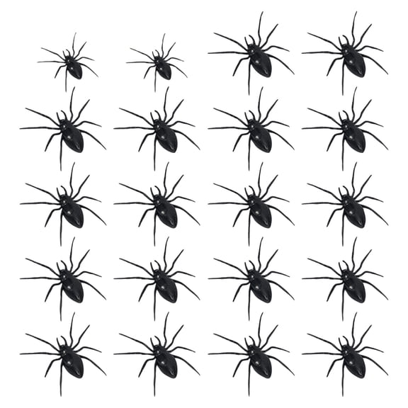 Yashow Black Plastic Realistic Spider Decoration Featuring Waterproof Washable Design and Reusable Structure for Halloween Party Trick-or-treating Prank Props, 20-pack