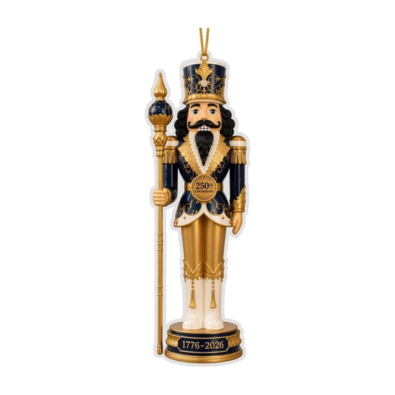 Yashow Elite 3.15 Inch Christmas Nutcracker Ornaments, 250th Anniversary Commemorative Tree Pendant, Vintage Resin Holiday Decorations for Home Decor Party, 1 Pc