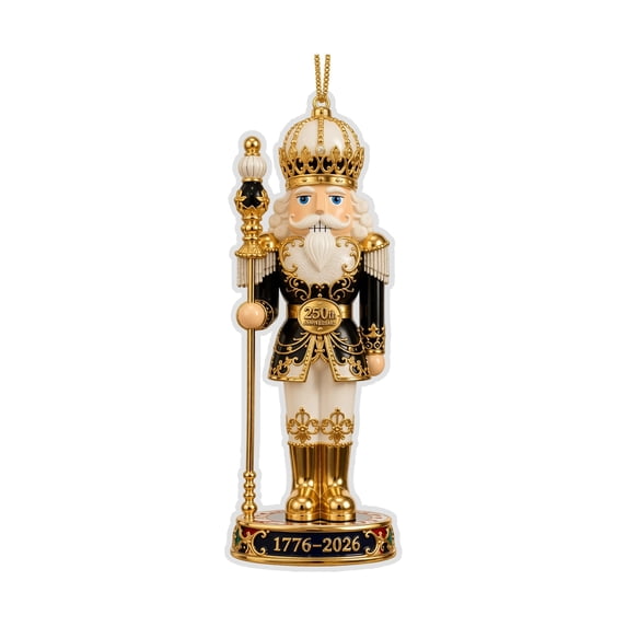 Yashow Elite 3.15 Inch Christmas Nutcracker Ornaments, 250th Anniversary Commemorative Tree Pendant, Vintage Resin Holiday Decorations for Home Decor Party, 1 Pc