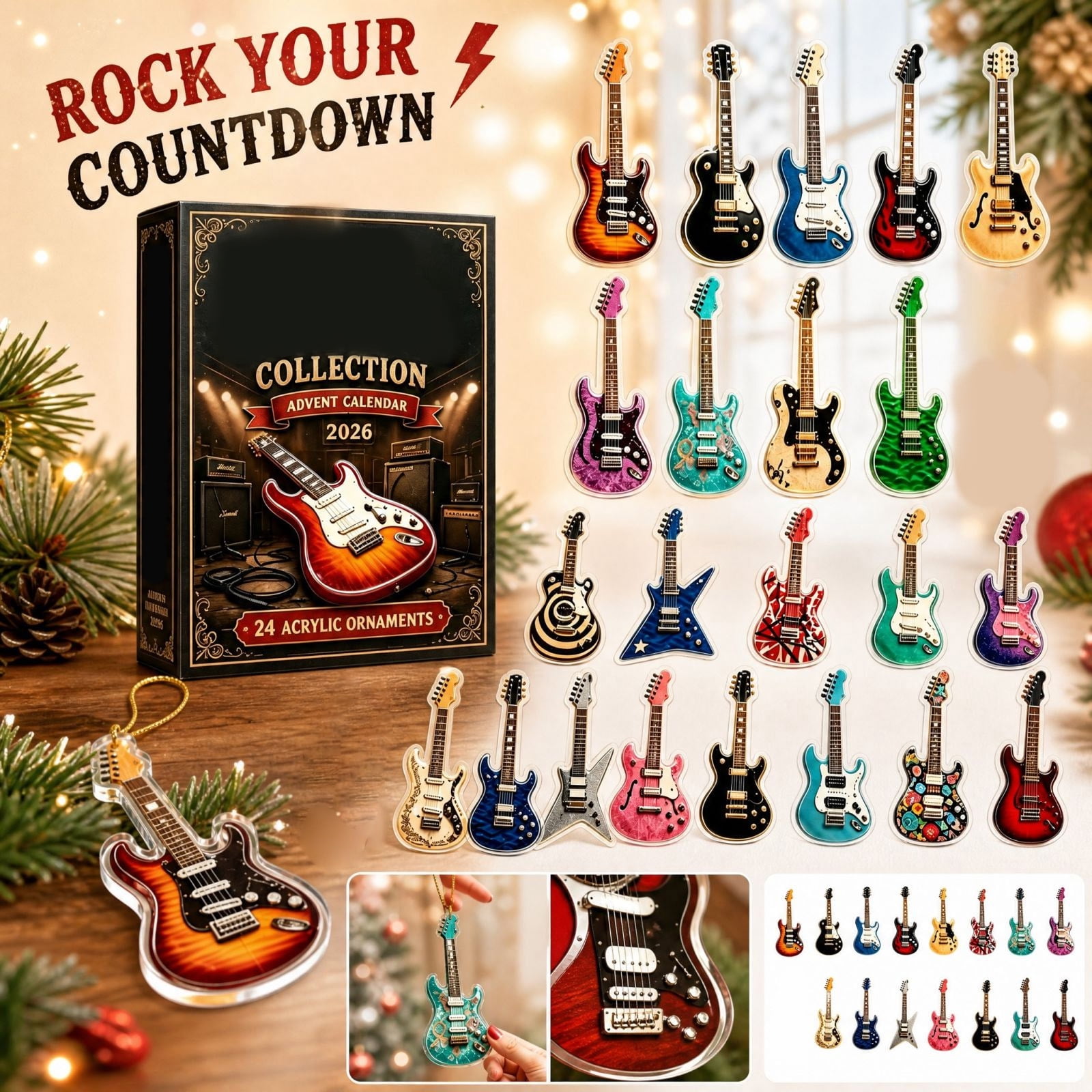 Fish Display Design Yashow Elite Advent Calendar Electric Guitar, Acrylic Ornaments Design ...