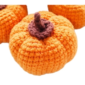 Yashow Elite Crochet Pumpkin Decor, Hand Woven Cotton Rope Stuffed Tabletop Ornament, Rustic Farmhouse Style Knitted Decorative Pumpkin for Home Living Room Centerpiece, 3.93 inch