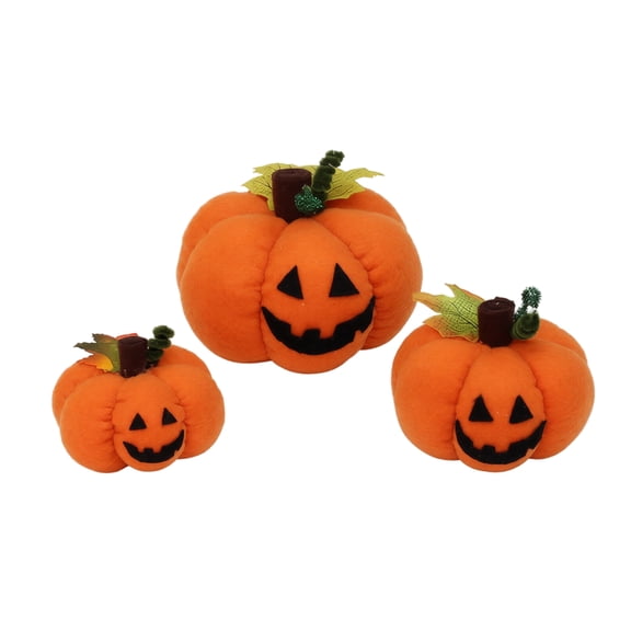 Yashow Elite Fabric Pumpkin Decorations with Spider Web Pattern for Home Decor Rustic Farmhouse Gothic Room Accents Stuffed Plush Table Centerpiece Indoor 5.93 inch