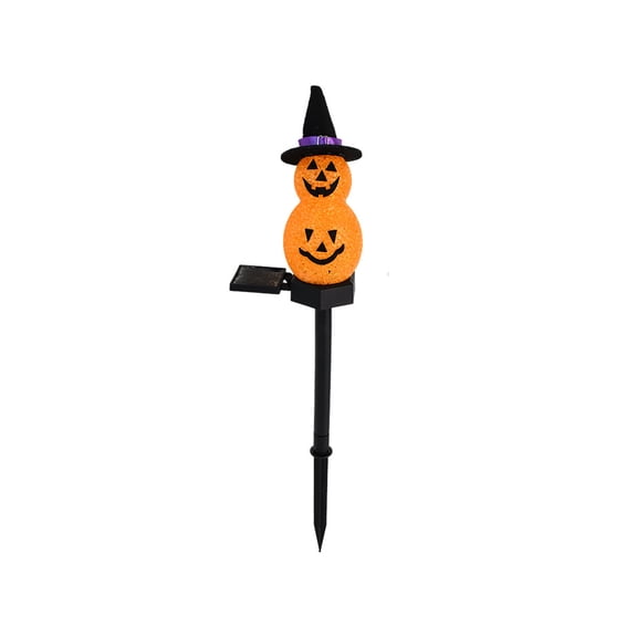 Yashow Elite Orange Plastic Halloween Solar Stake Light Weather Resistant Solar Powered Outdoor Lighting for Garden Yard Pathway Decoration, 16 inch, 1-pack