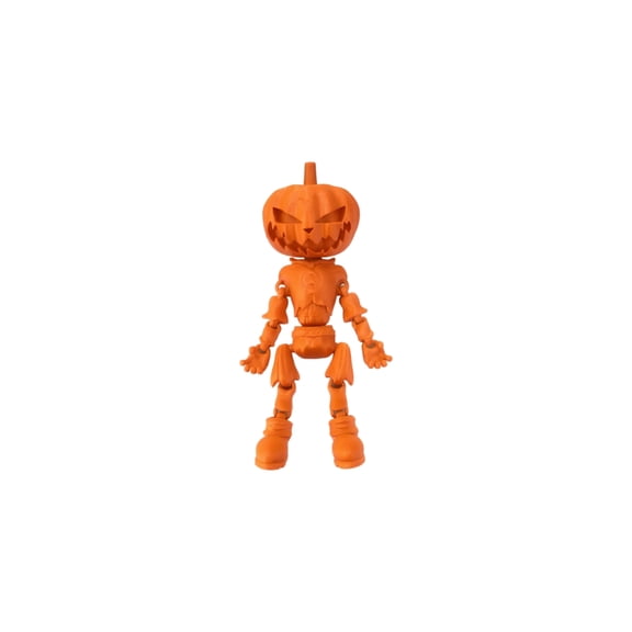 Yashow Orange 3D Printed Plastic Pumpkin Figurine Funny Quirky Face Desk Decor for Kids Halloween Party with Smooth Surface for Table Window Layout, 3.9 inch, 1-Pack