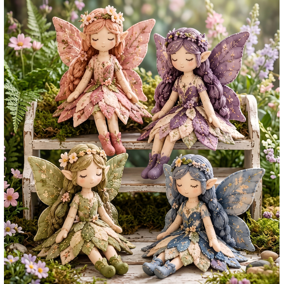Yashow Pink Embroidered Fabric Fairy Patchwork DIY Sewing Kit Handmade Art Craft Material Bundle for Kids and Beginners, 3.1 inch, 1-Pack