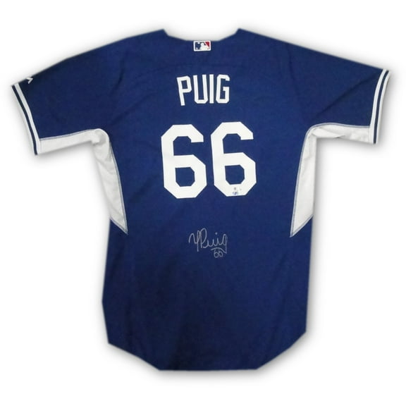 Yasiel Puig Team Issue Batting Practice Jersey Signed Auto Dodgers HZ515273