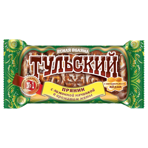 Yasnaya Polyana Classic Tula Gingerbread Pryanik with Lemon Filling & Mint Flavor 140g/ 0.31lb