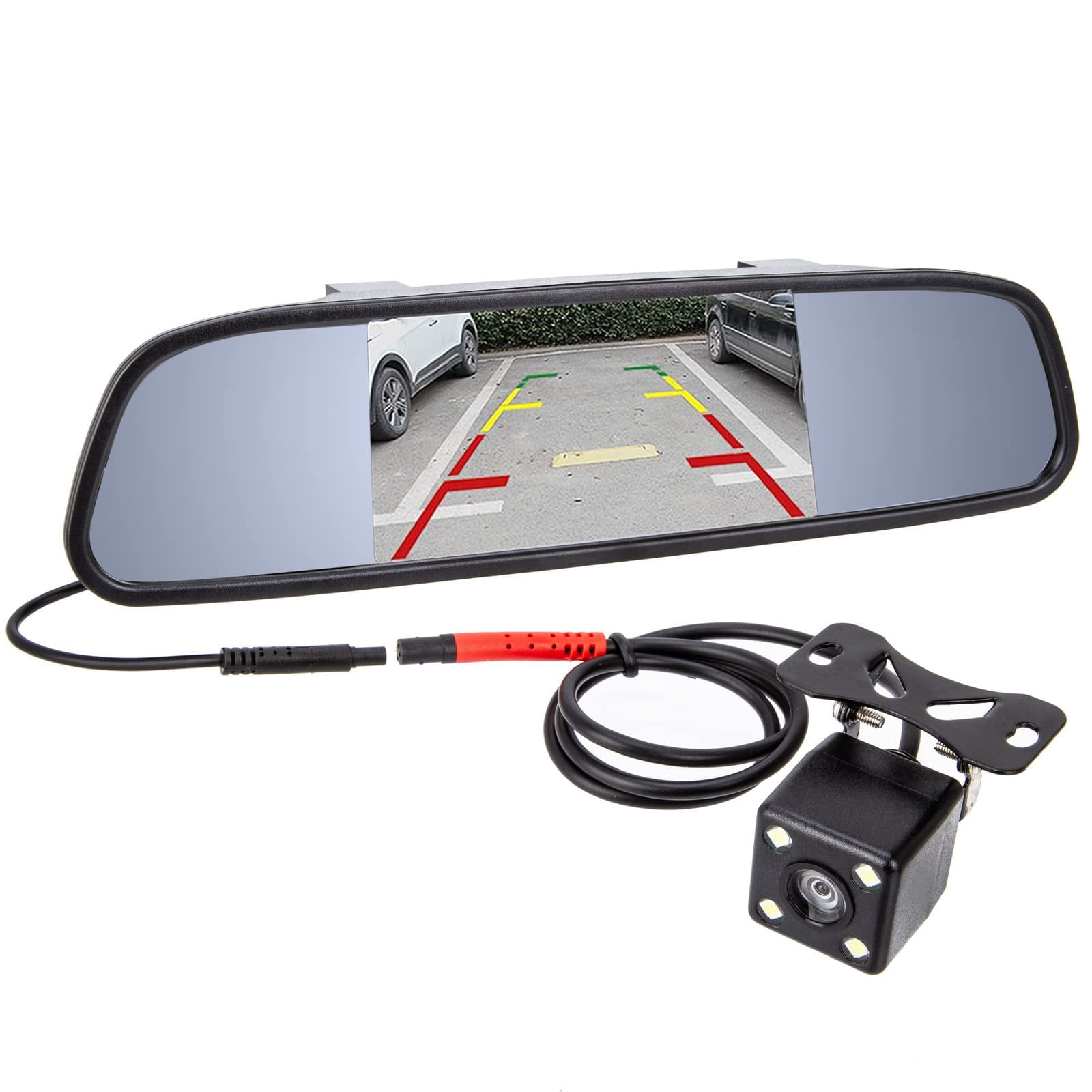 Auto Dimming Car Rearview Mirror Monitor - HD Reversing Camera For Parking, Includes Black Bracket | Easy Installation