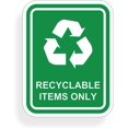 Yasong Recycling Items Only Sticker Vinyl Die Cut Recycling Decal with