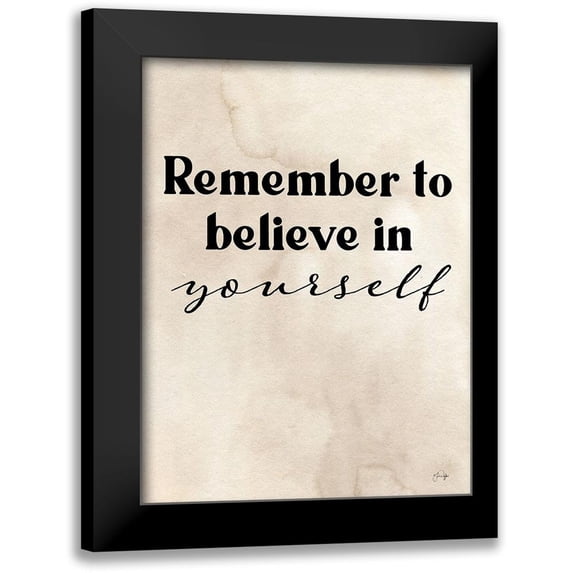 Yass Naffas Designs 12x14 Black Modern Framed Museum Art Print Titled - Believe in Yourself