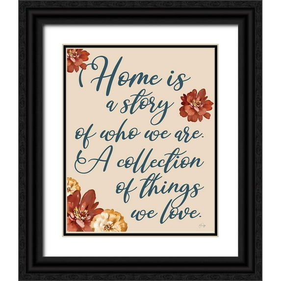 Yass Naffas Designs 12x14 Black Ornate Wood Framed with Double Matting Museum Art Print Titled - A Story of Love