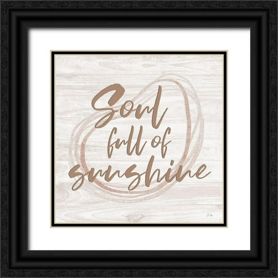 Yass Naffas Designs 15x15 Black Ornate Wood Framed with Double Matting Museum Art Print Titled - Soul Full of Sunshine